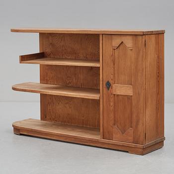 'Sporstugemöbel', a stained pine 'Lovö' bookcase, Nordiska Kompaniet, Sweden 1930's-40's.