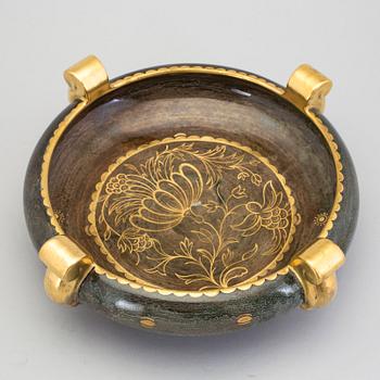 A tray and a bowl by Josef Ekberg for Gustavsberg, 1931 and probably 1937.