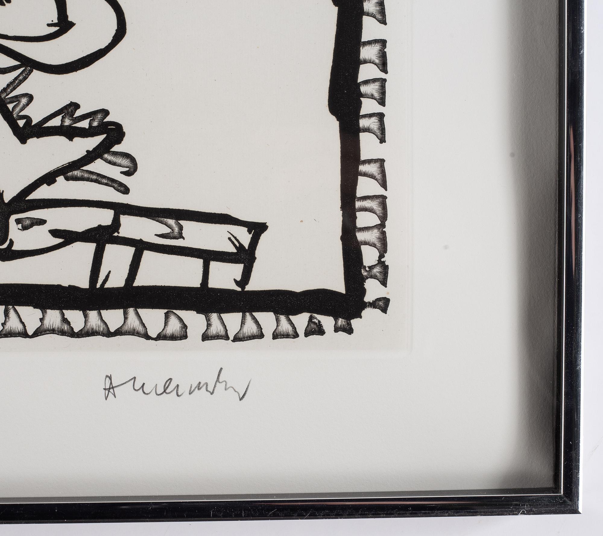 Pierre Alechinsky, etching and  linocut, 1989, signed 2/125.