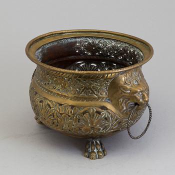 A 18th/19th century brass flower pot.