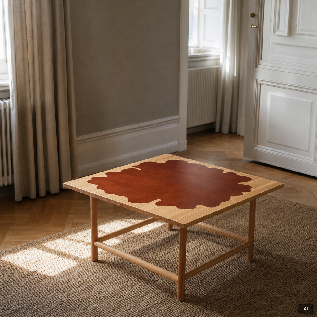 Mathieu Gustafsson, a prototype coffee table, "Slab", executed by cabinetmaker Markus Karlbom, Burhult, 2024.