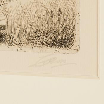ANDERS ZORN, etsning, signerad med blyerts samt signerad och daterad i plåten 1916.