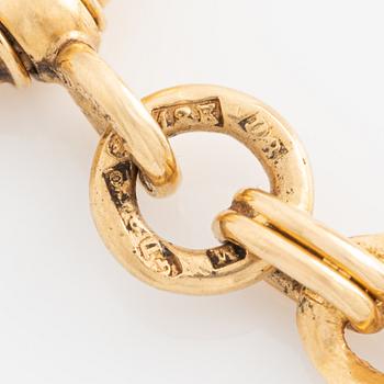 Omega, fickur, 18K guld, kedja i 18K guld, 51 mm.