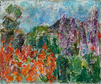 Simone de Dardel, landscape with flowers.