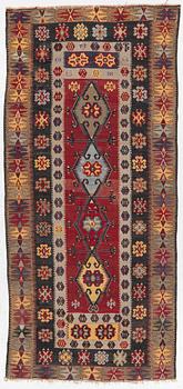 Carpet, Kelim, antique, approx. 256 x 118 cm.