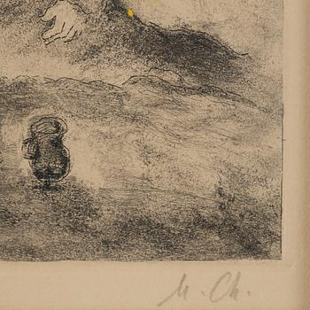 Marc Chagall, "Élie Touché par un Ange", from "La Bible".