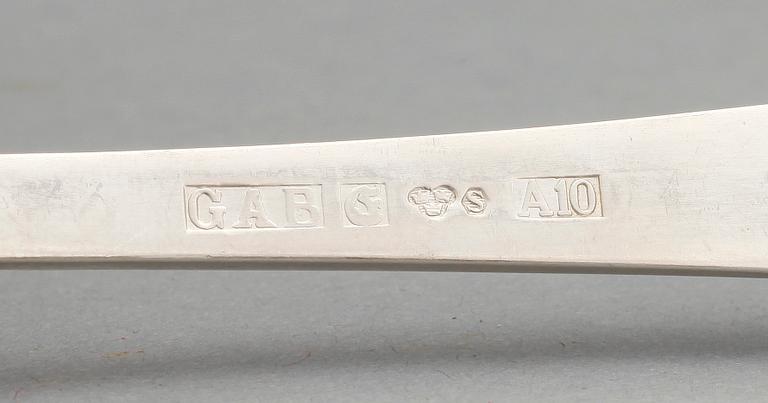 BESTICKSERVIS, 24 delar, silver, "Rosenholm", GAB, Stockholm 1960-70-talet. Tot ca 970 gram.