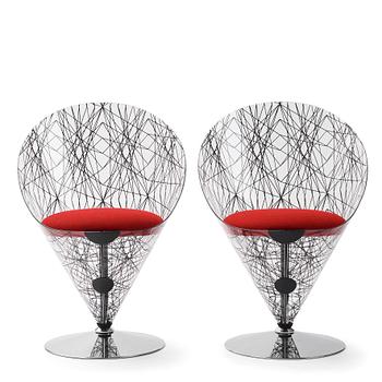 108. Verner Panton, a pair of 'Cone chairs', no. 22 & 23, model "VP 01 typ C”, Polythema, 1994.