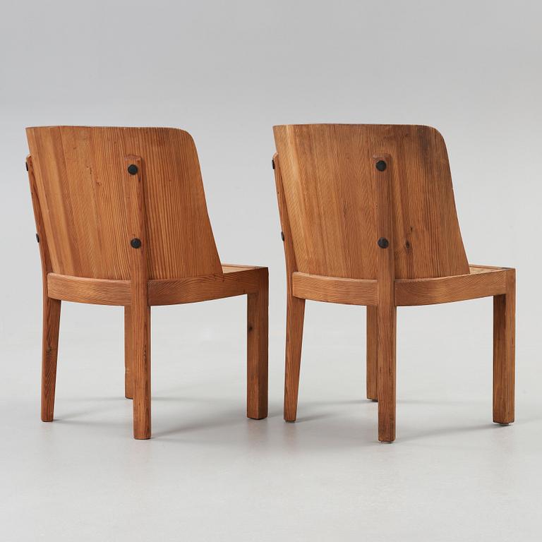 A pair of Axel Einar Hjorth stained pine armchairs, 'Lovö', Nordiska Kompaniet, 1930's.