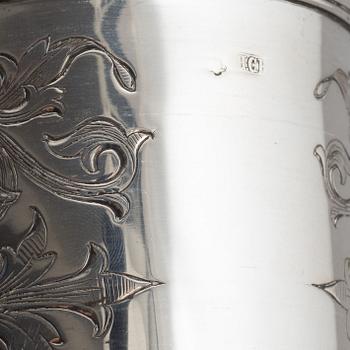 An Austrian late 19th century / early 20th century silver beaker, marked JC Klinkosch (Vienna).