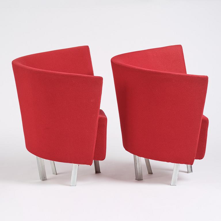 Paolo Pallucco, a pair of easy chairs for Gambe-Pallucco, Italy, 1980s.