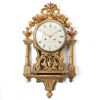 A Late Gustavian Wall clock, by Anders Lundstedt (watchmaker in Stockholm 1786–1820).