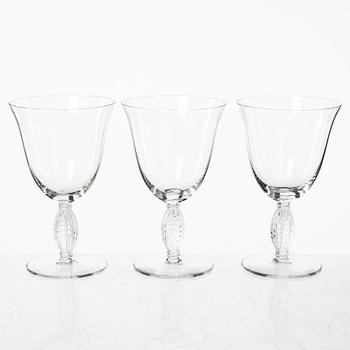 René Lalique, vinglas, 3 st,  "Fontainebleau", Lalique, Frankrike.