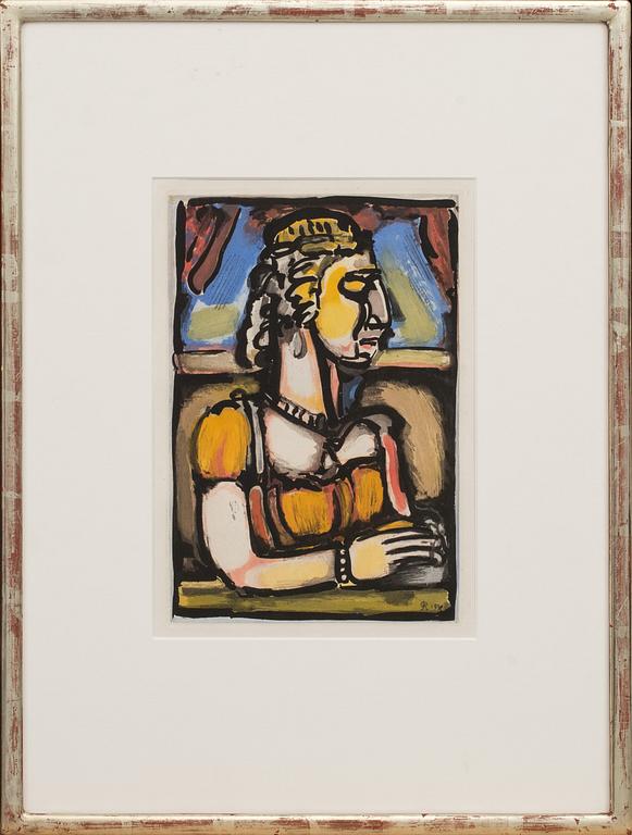 GEORGES ROUAULT, aquatint in colours, signed in print.