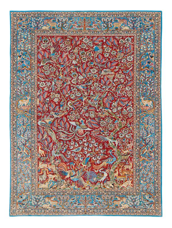 OLD ISFAHAN FIGURAL. 218 x 164 cm.