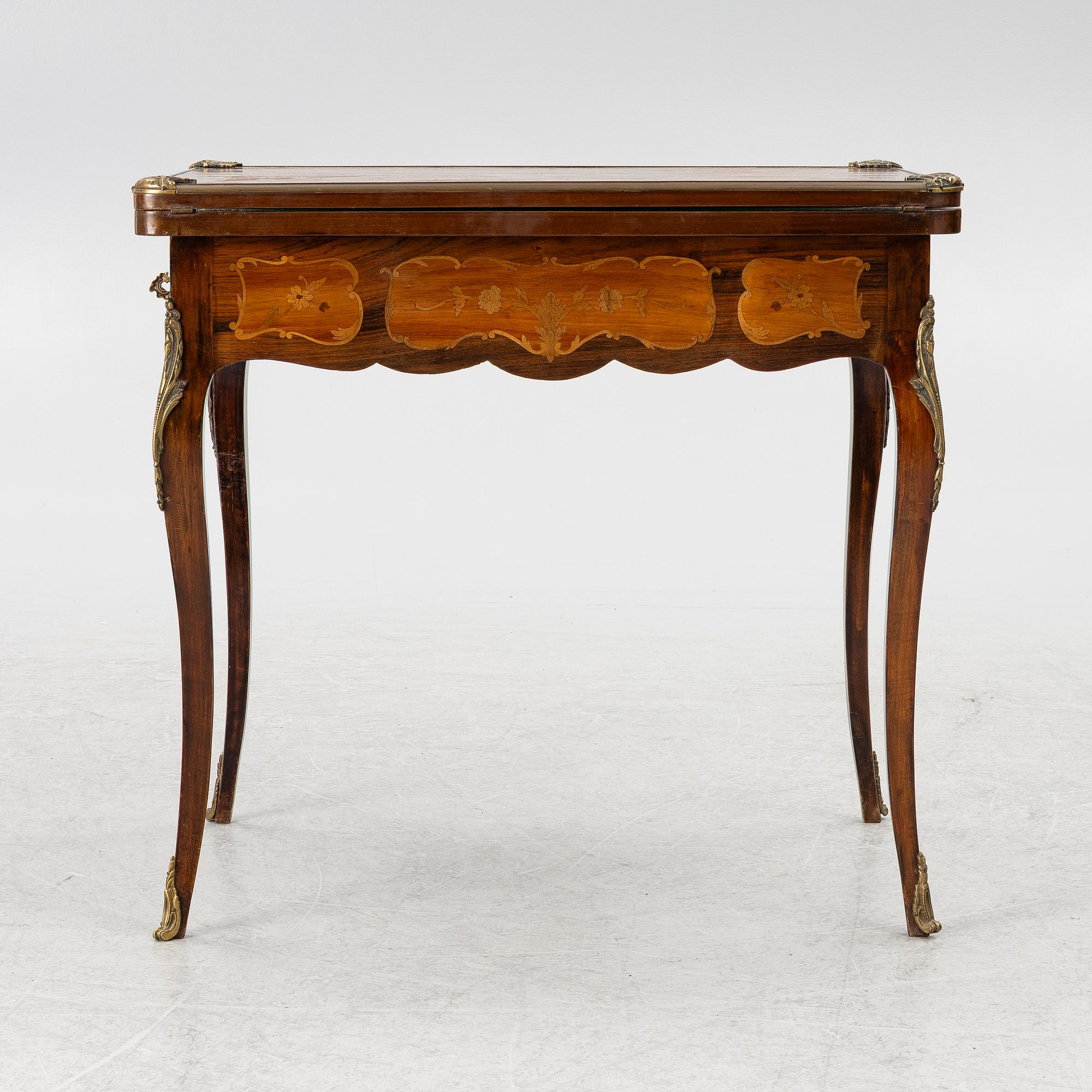 Game table, Louis XV style, circa 1900.
