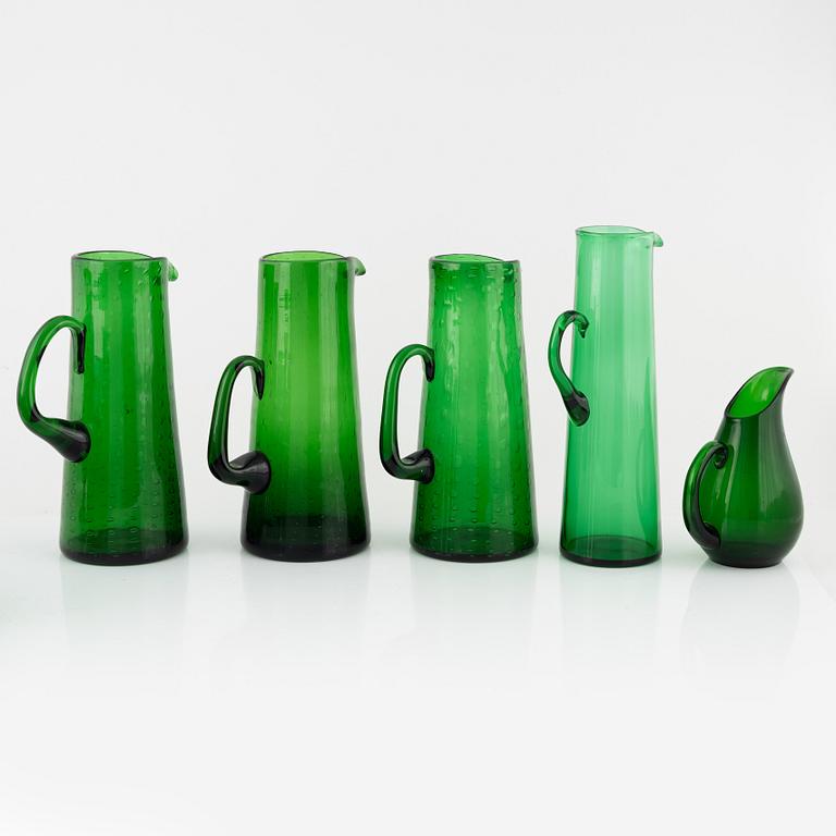 Glass pitchers and vases, second half of the 20th century (11 pieces).