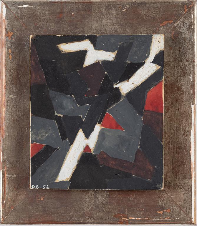 Olle Bonniér, tempera and gouache on paper panel, signed and dated -56.