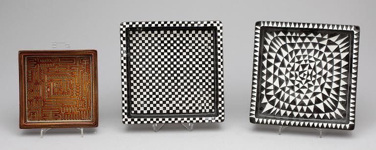 PARTI KERAMIK,  7 delar, bla "Domino", Stig Lindberg, Gustavsberg, 1900-tal.