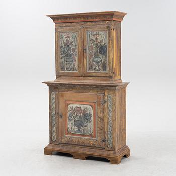 A painted cabinet, 18th Century.