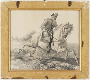 OSCAR ANDERSSON, efter, ett par, litografier, signerade och daterade 1868 i trycket.