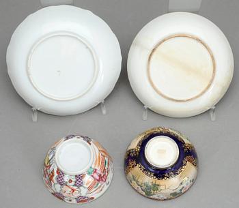 PARTI PORSLIN, 3 delar, Kina och Japan, 1700 och 1900-tal.