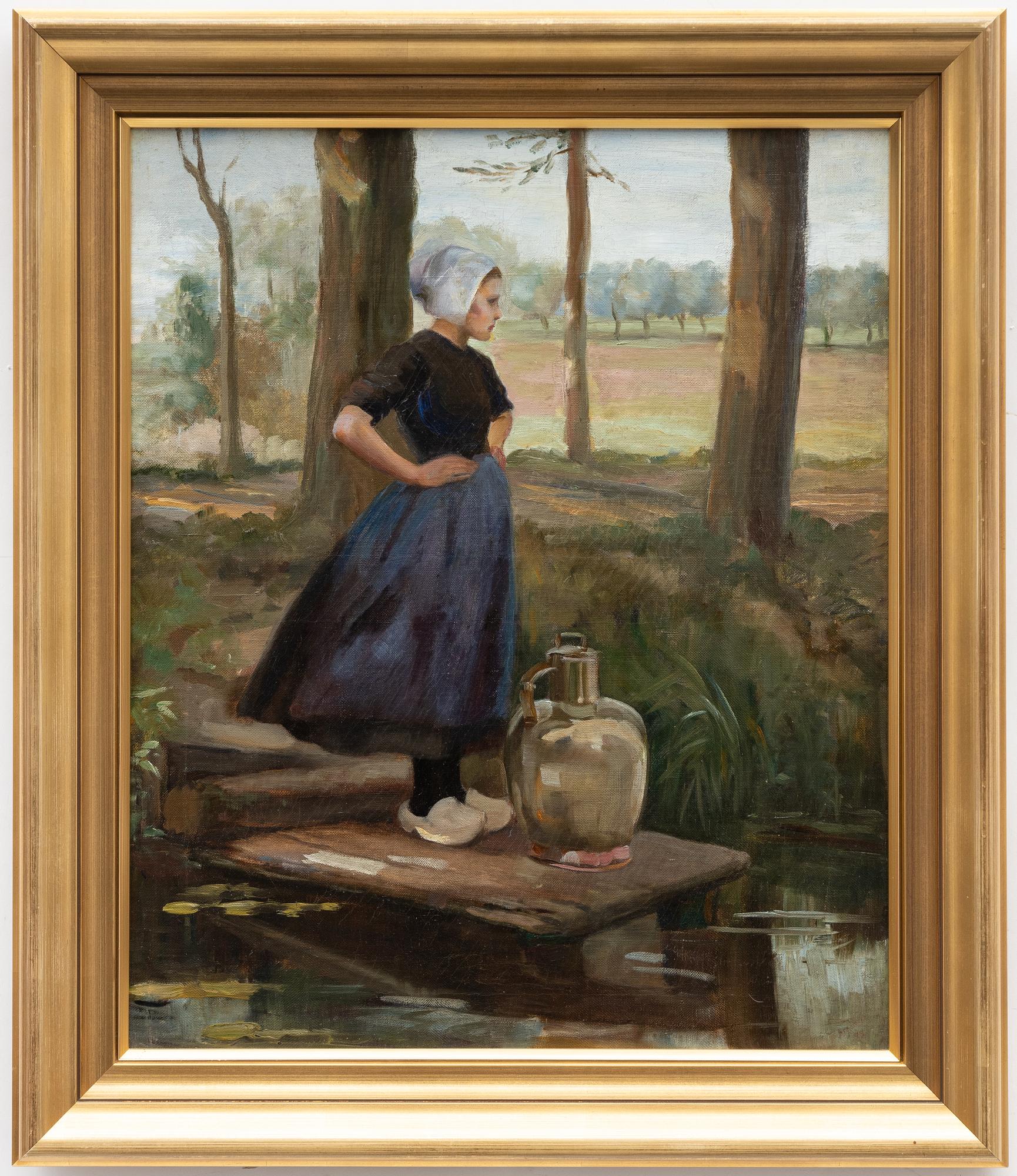 Unknown artist 19th century, Girl in clogs.