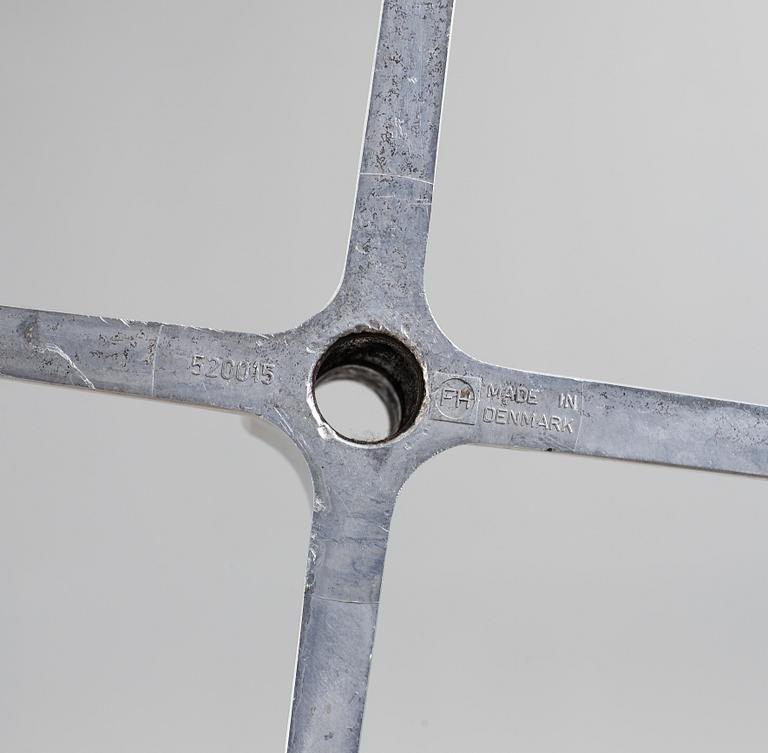 An Arne Jacobsen black leather 'Egg' chair, Fritz Hansen, Denmark 1960's.