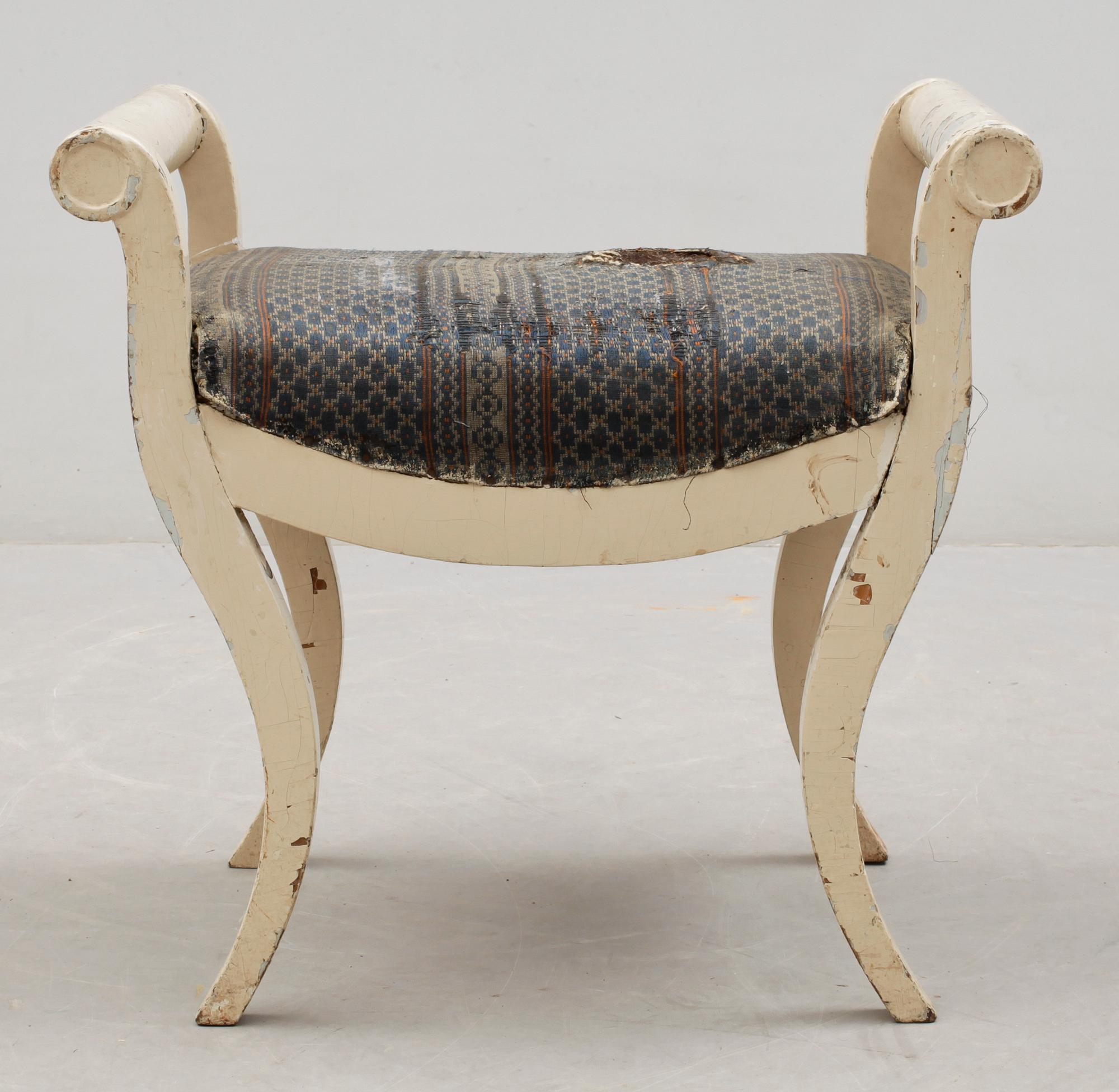 TABURETT, empire, 1800-talets första hälft.