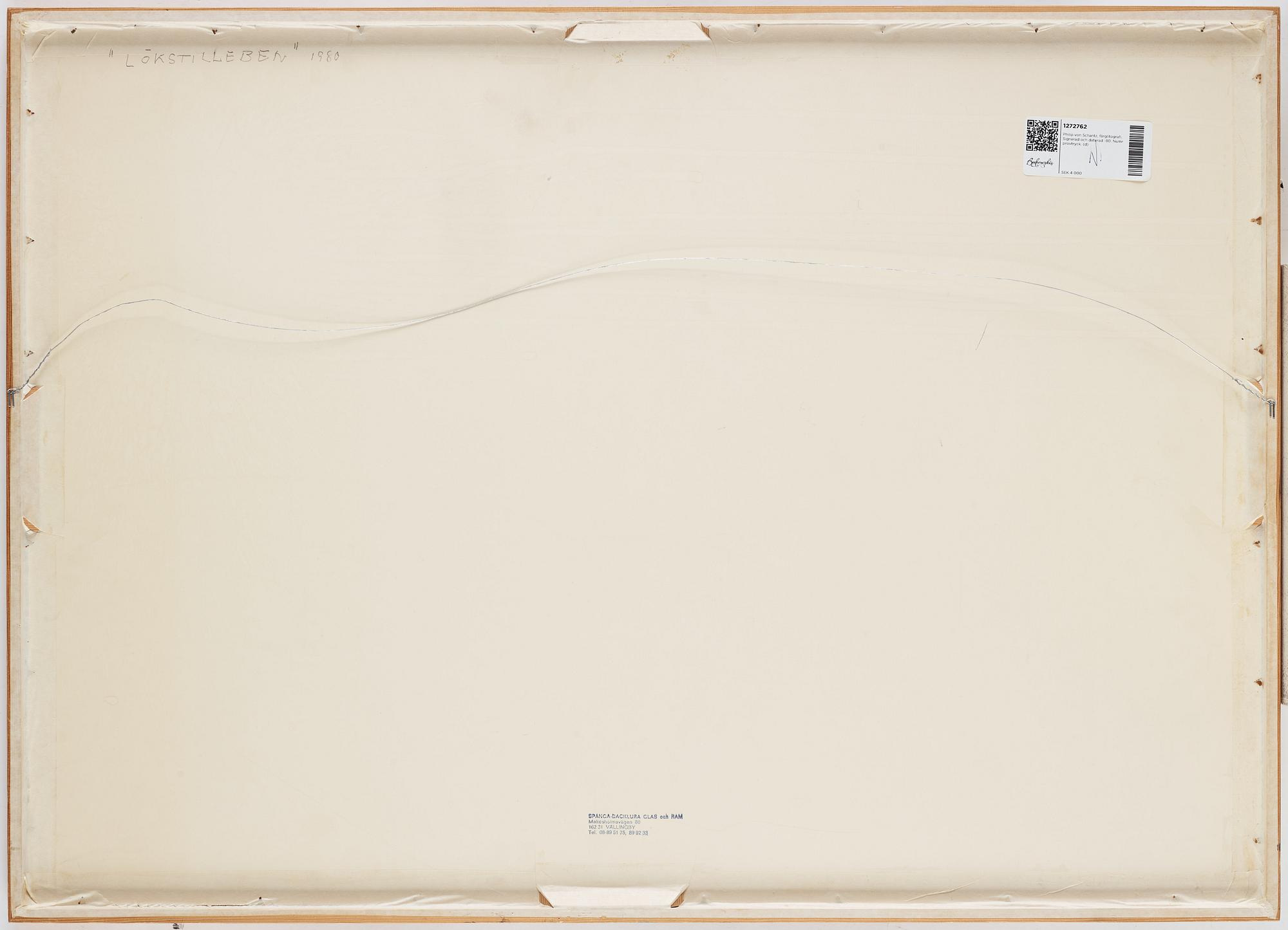 Philip von Schantz, lithographs in colour. Signed and dated -80. Numbered provtryck.