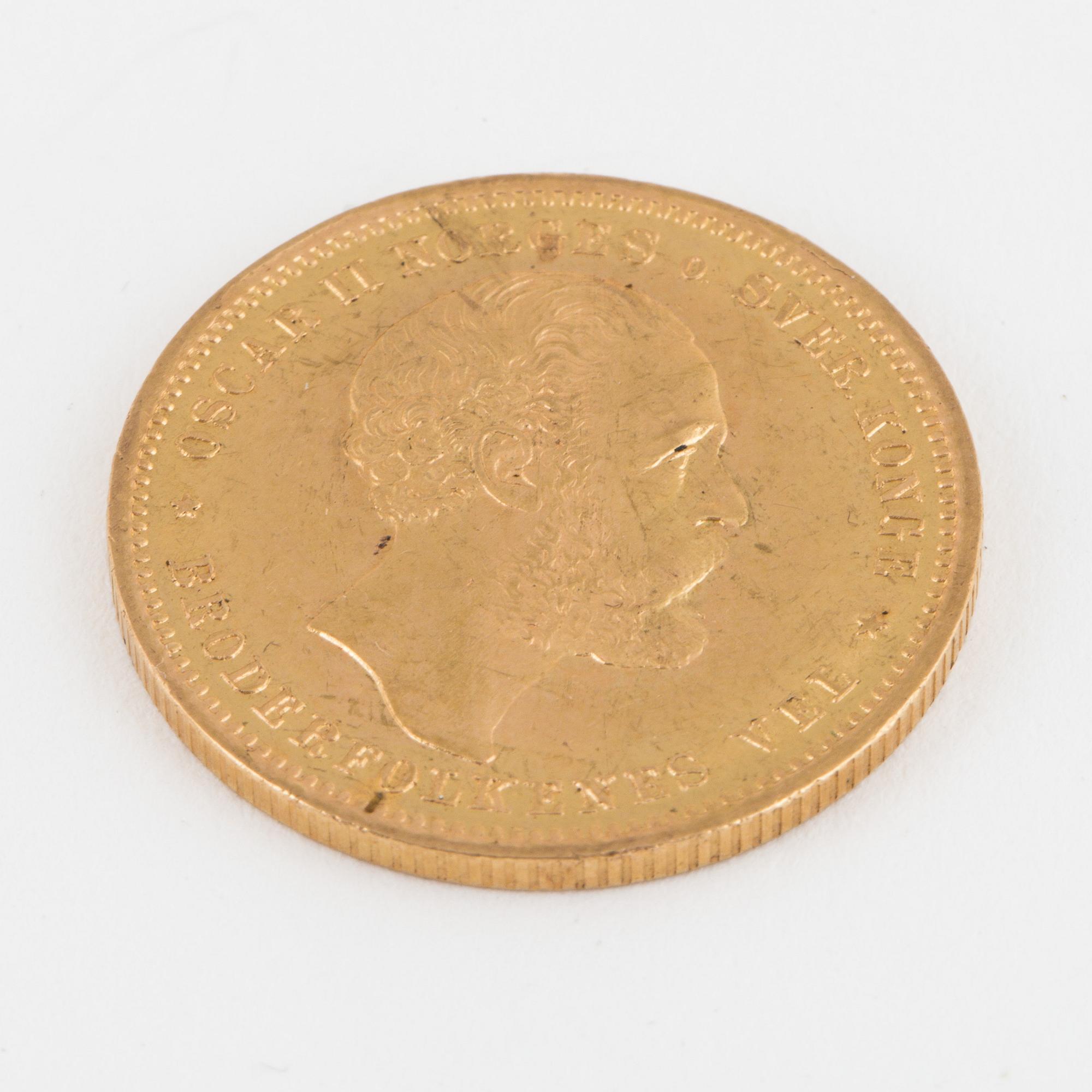 MYNT, guld, 20 kronor, Oscar II, 1902.