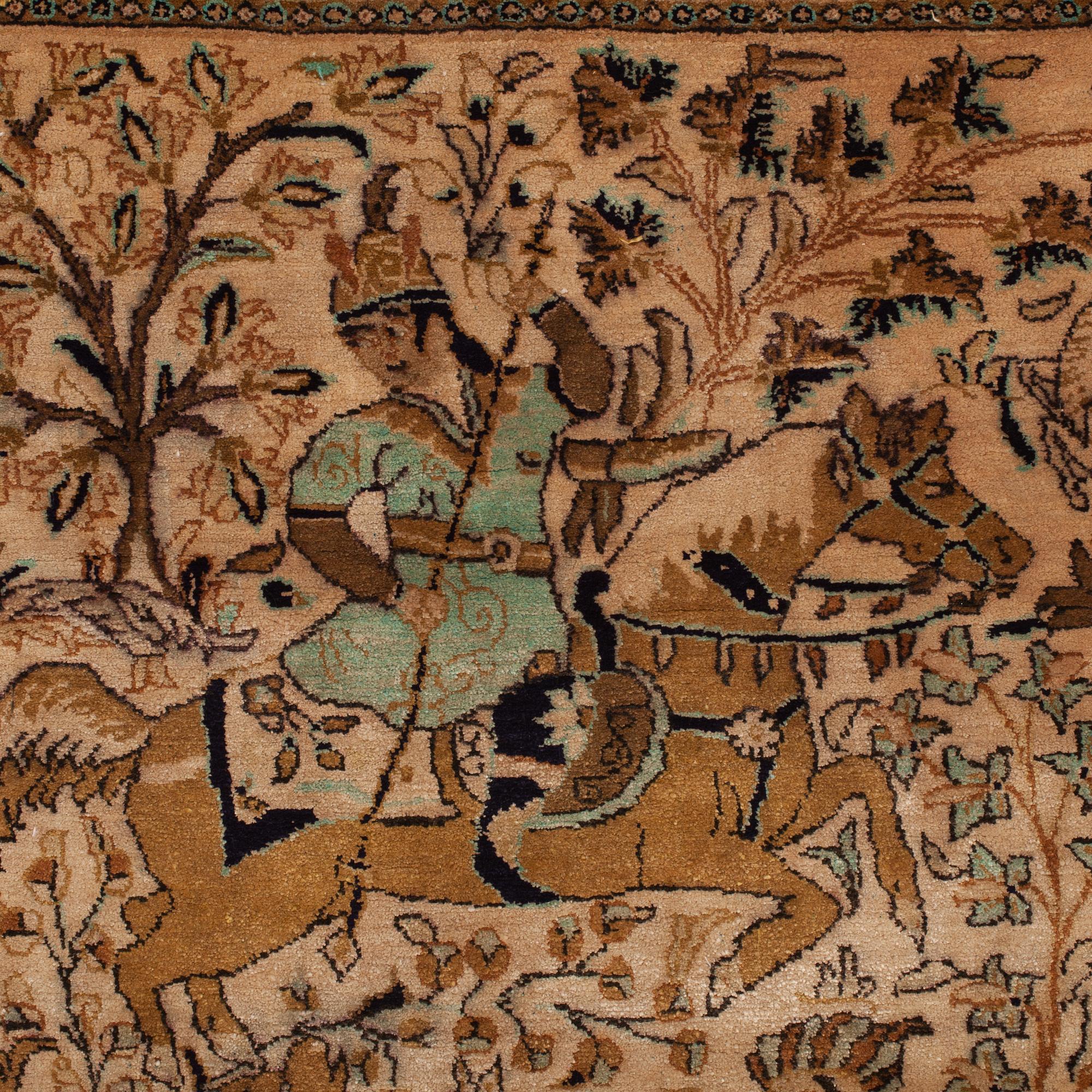 A RUG, silk Qum, around  207 x 132  cm.