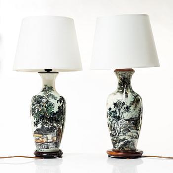A matched pair of table lamps, Bergboms, second half of the 20th century.