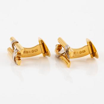 Manschettknappar, ett par, 18K guld med små briljantslipade diamanter, Heribert Engelbert.