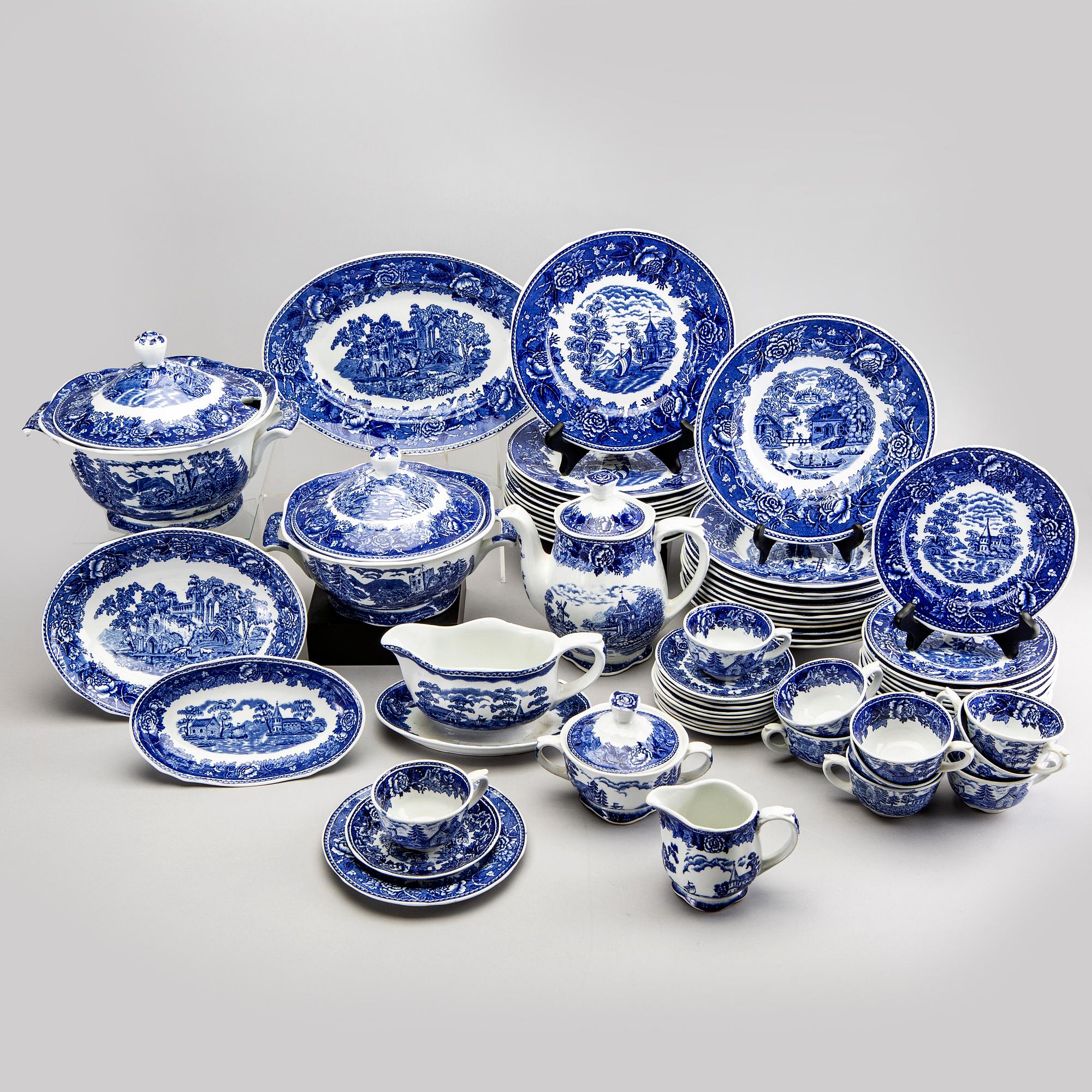 Reinhard Richter, servis, 58  delar, "Masema", Arabia flintgods Finland 1941-64.