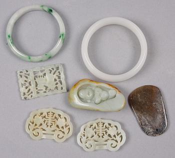 PARTI KINESISKT, 7 delar, bla jade.