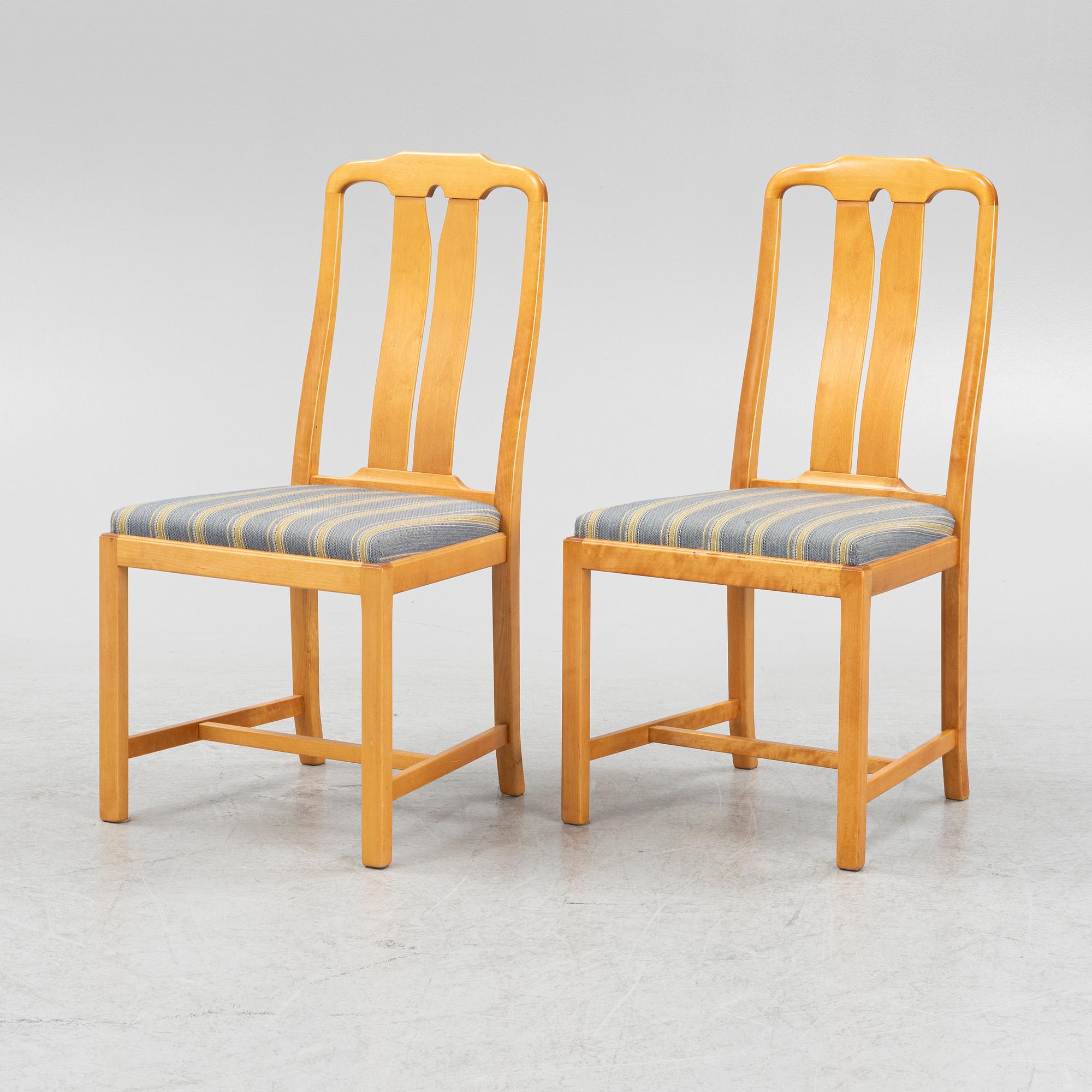 Carl Malmsten, six "Ambassadör" chairs, Sweden.