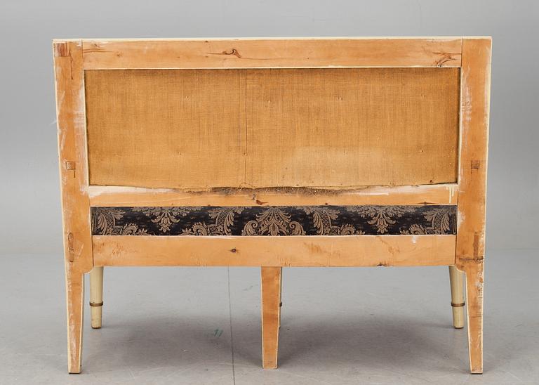 SOFFA och KARMSTOLAR, ett par, gustaviansk stil. Omkring 1900.