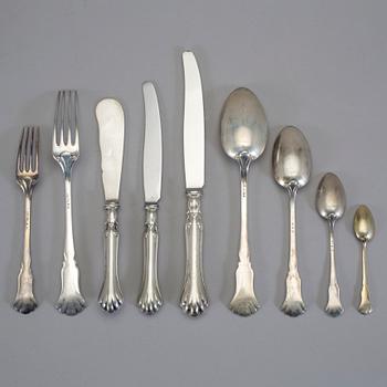 BESTICKSERVIS, 98 delar, silver, K. Anderson, Stockholm 1918-29. Importstämplar. Tot ca 4988 gram.