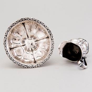 A silver sugar bowl and cream jug, mark of Johan Niclas Chorin, Kokkola and Anders Johan Holming, Hämeenlinna 1892.