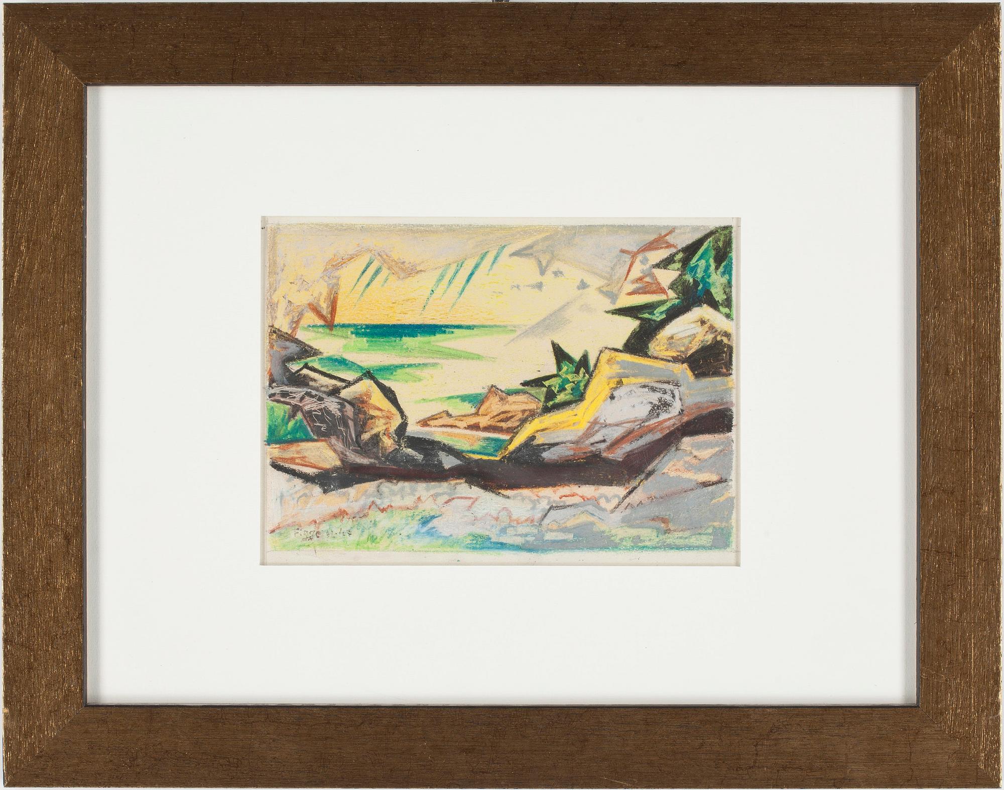 EDDIE FIGGE, pastellkrita på papper, sign o otydl dat '49 ' (19).