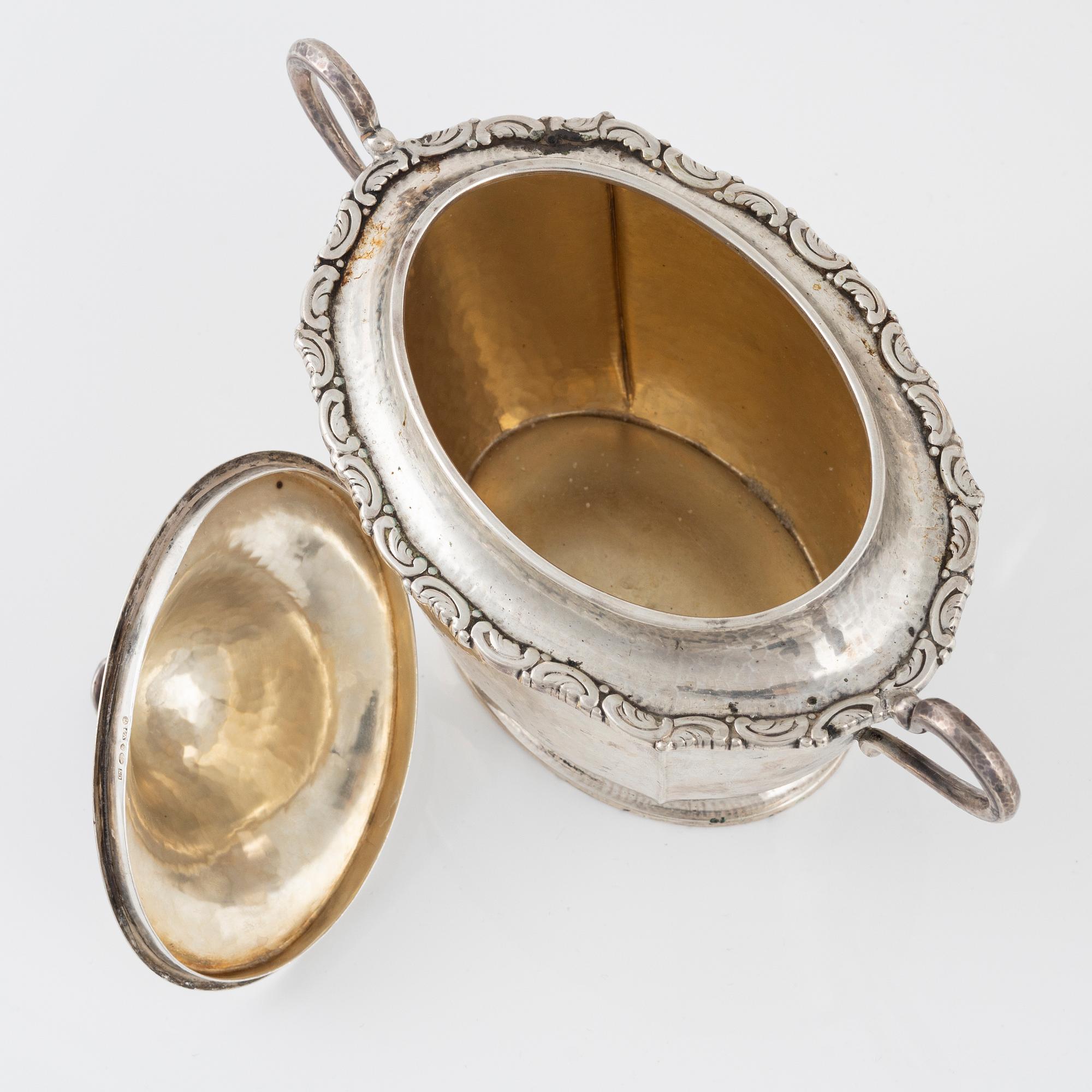 Kaffeserivs, 3 delar, silver, Wilhelm T. Binder, Tyskland, 1900-tal.