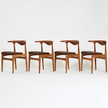 Knud Faerch, a set of four dinner chairs, Slagelse Møbelvaerk, Denmark 1960's, model 251.