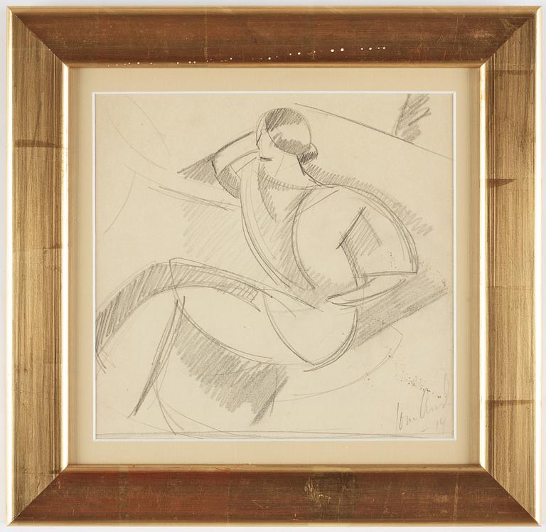 John Jon-And, pencil, signed and dated -14.