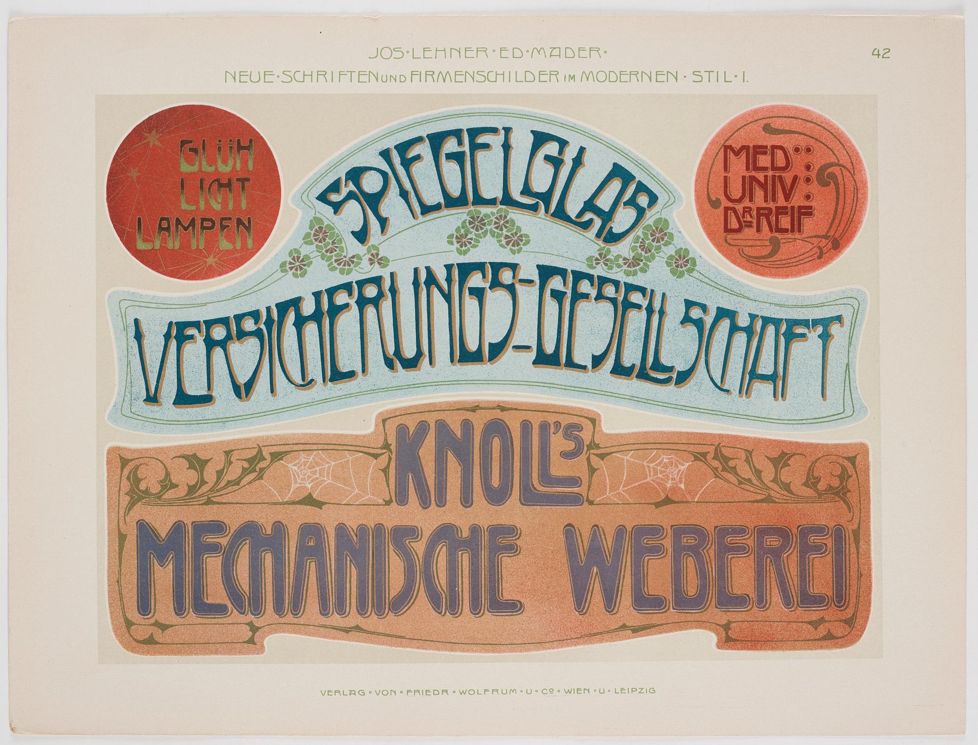 Three volumes of plates."Neue Schriften und Firmenschilder", "Der Praktische Schildmaler" och "Der Praktische Decoration.