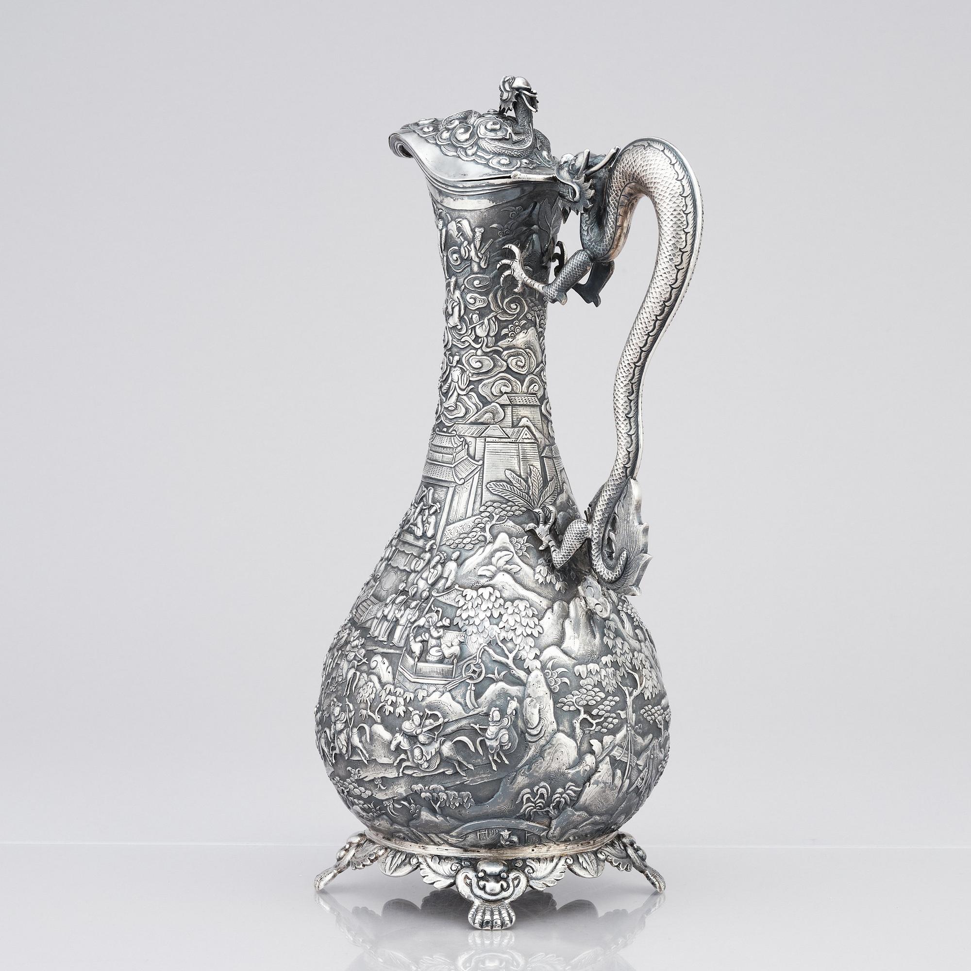 Vinkanna, silver. Qingdynastin, 1800-tal.