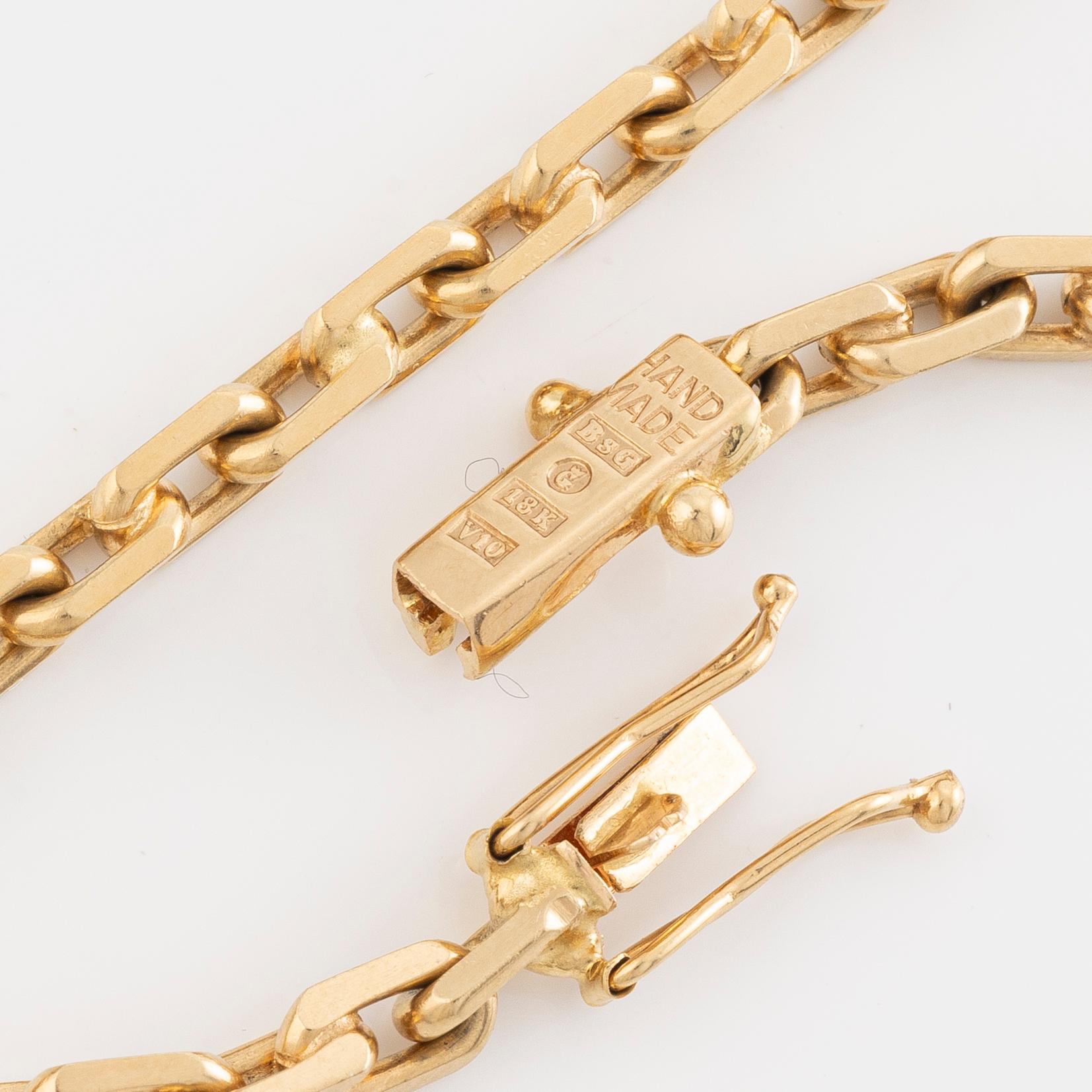 Collier, 18K guld, ankarlänk, Hovjuvelerare Martin Johansson AB.