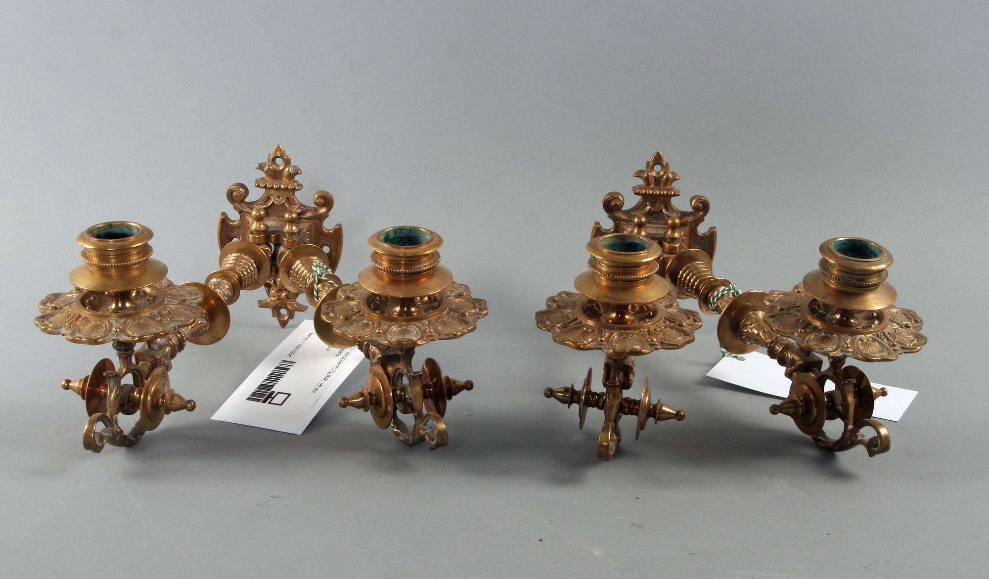 VÄGGAPPLIQUER, ett par. Nyrenässans.