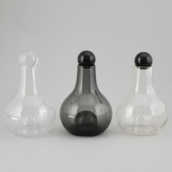 NINA JOBS, "Barbara" 3 decanters, unique examples Design House Stockholm 2008.