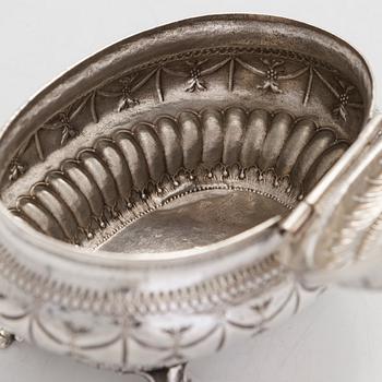 A late 18th-century silver sugar cascet, maker's mark of Stepan Savelyev, Moscow 1791.